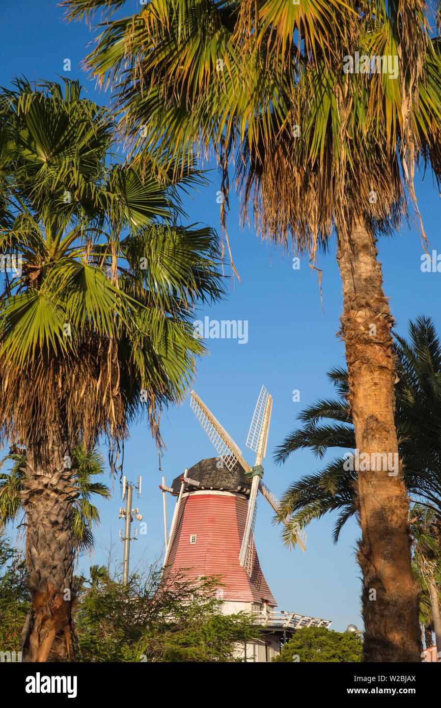 Karibik, Niederländische Antillen, Aruba, alte holländische Windmühle Stockfoto