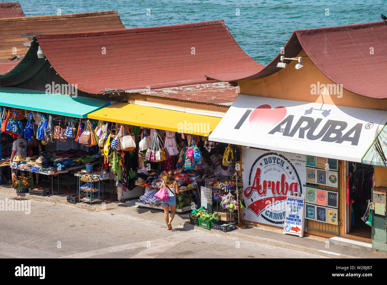 Karibik, Niederländische Antillen, Aruba, Oranjestad, Souviner Geschäfte Stockfoto