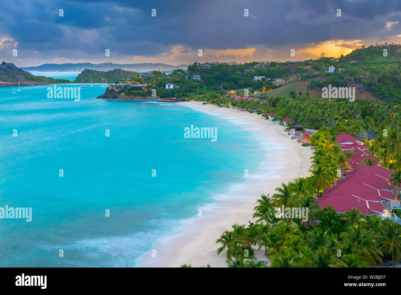 Karibik, Antigua, Galley Bay Galley Bay Strand Stockfoto