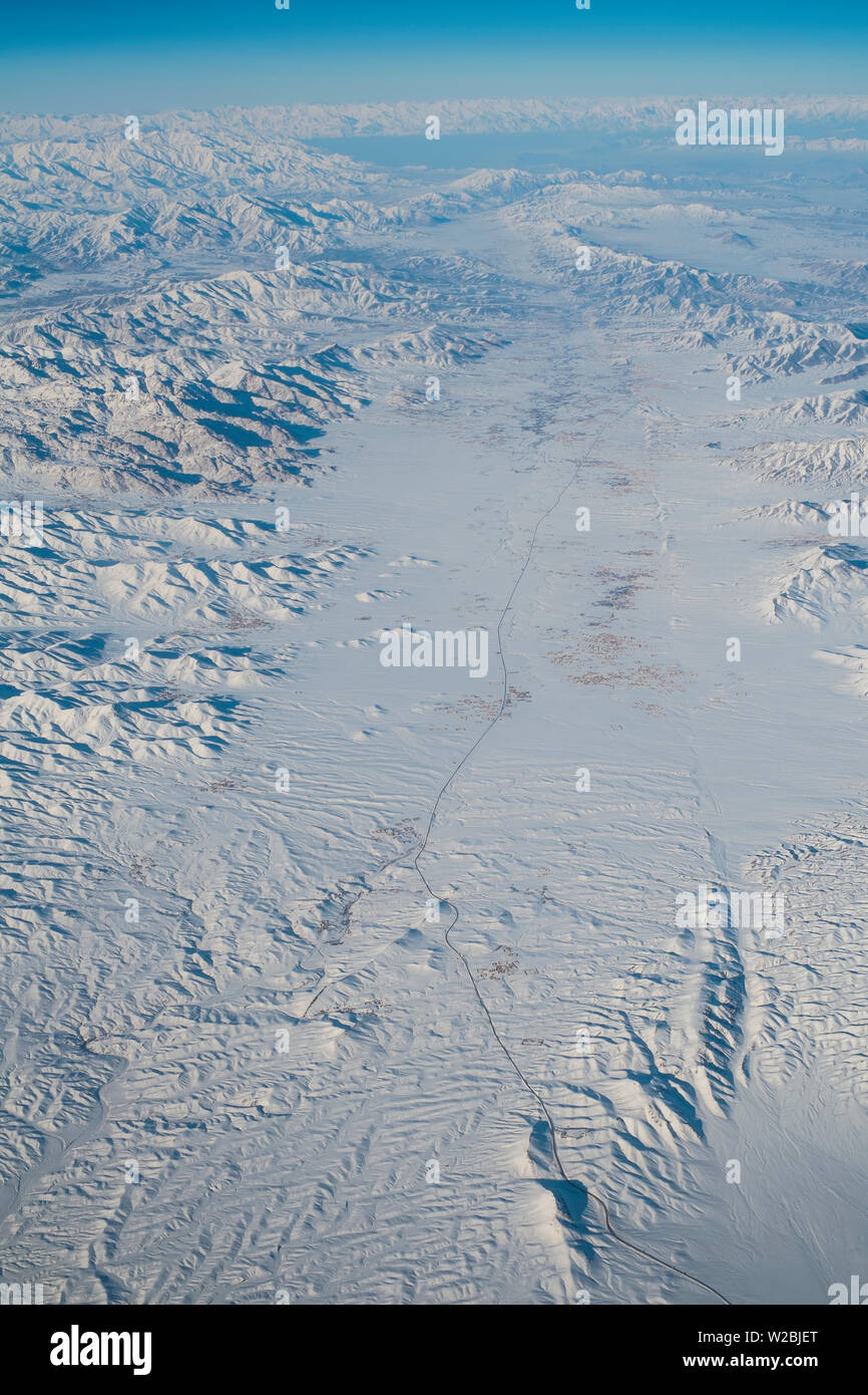 Luftaufnahme über zentralen Afghanistan Stockfoto