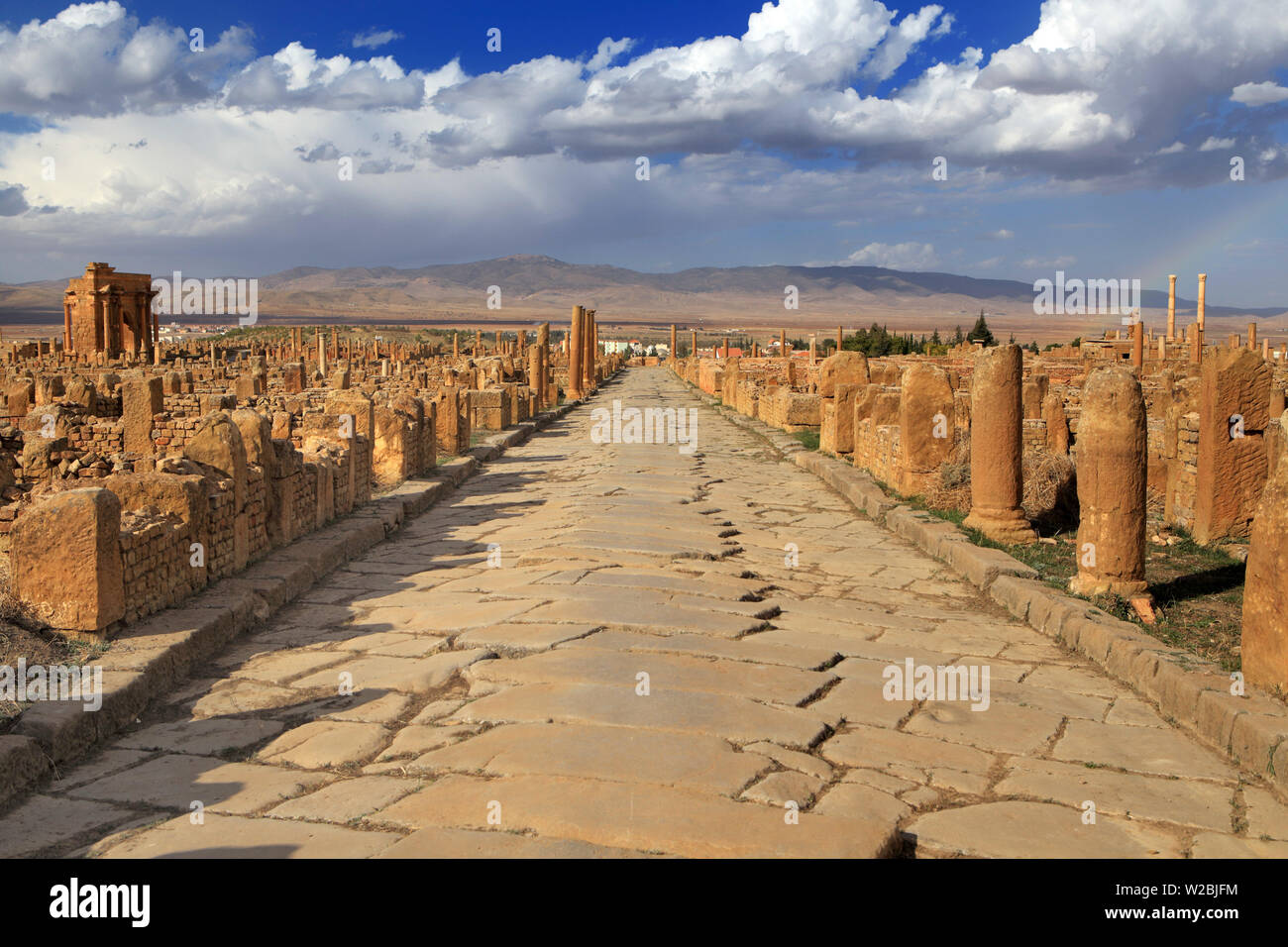 Alte Römerstadt (2-3. Jahrhundert), Timgad, Provinz Batna, Algerien Stockfoto