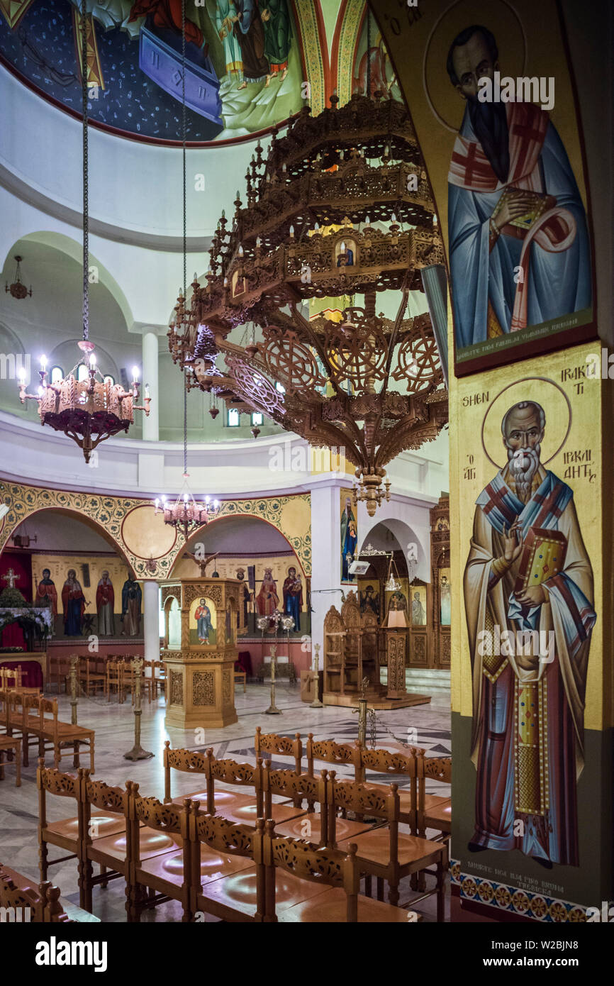 Albanien, Korca, die orthodoxe Kathedrale, innen Stockfoto