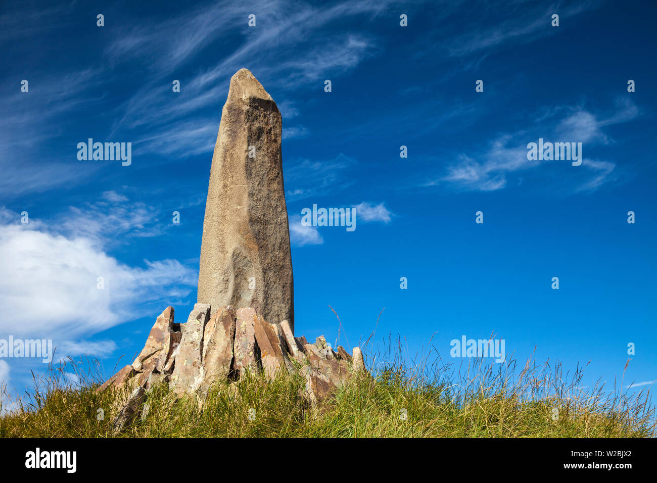 Armenien, Pasardschik, phallischen Stein auf Kari See liegt am Fuße des Berges Aragats Stockfoto