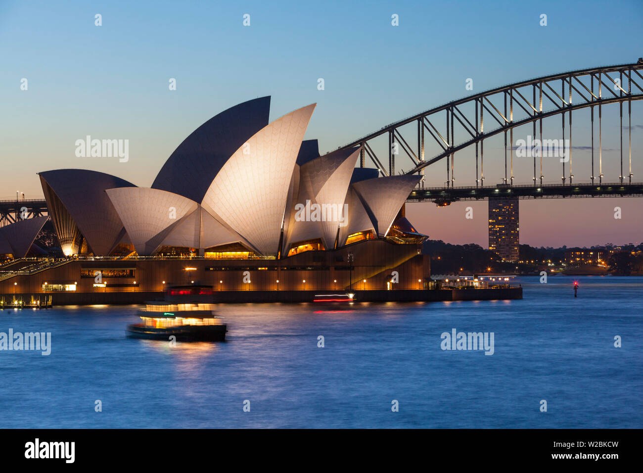 Sydney Opera House und die Harbour Bridge, Darling Harbour, Sydney, New South Wales, Australien Stockfoto