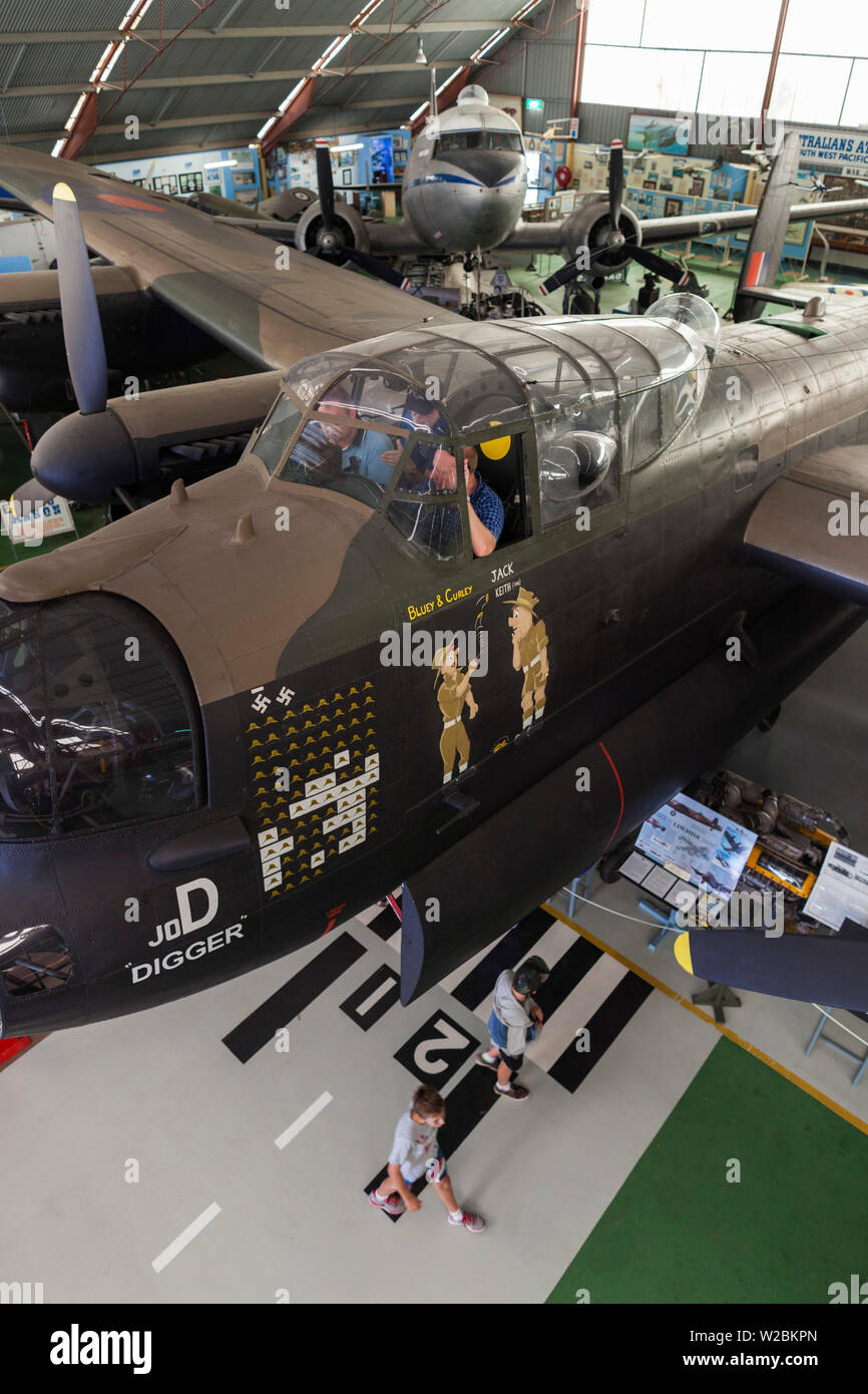Australien, Western Australia, Bull Creek, RAAF Aviation Heritage Museum, WW2-Ära Avro Lancaster Bombenflugzeuge Stockfoto