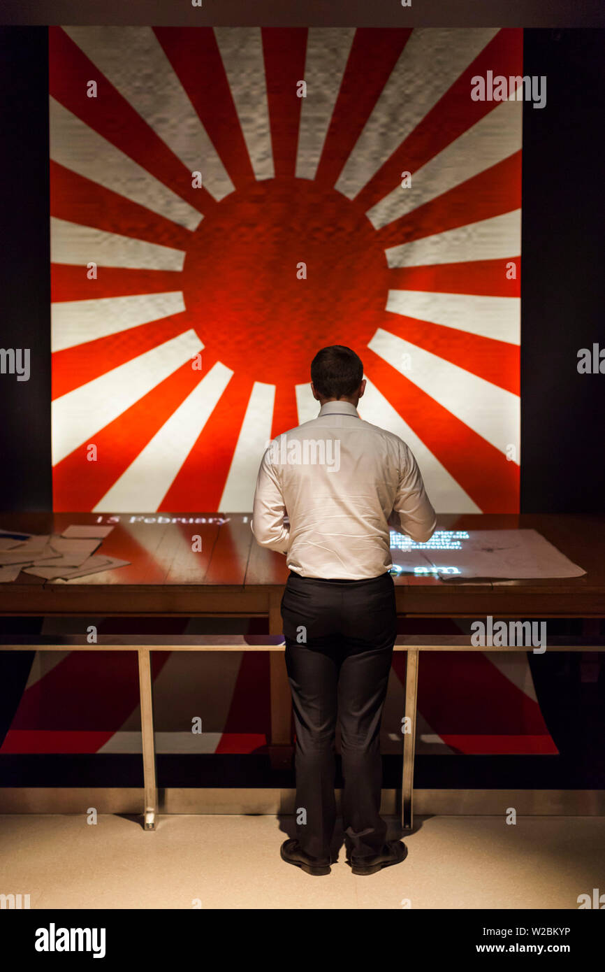 Australien, Australian Capital Territory, ACT, Canberra, Australian War Memorial Museum, WW2-Ära japanische Rising flag Sonne Stockfoto
