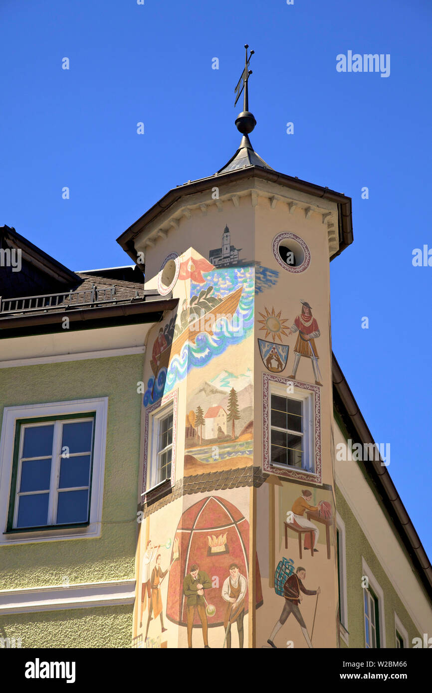 Dekorative Haus in St. Gilgen, Salzburger Land, Österreich, Europa, Stockfoto