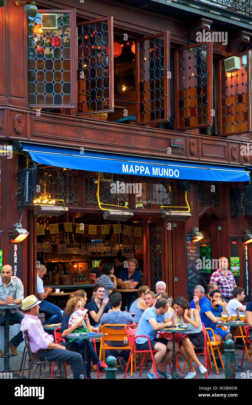Cafe, Brüssel, Belgien Stockfoto
