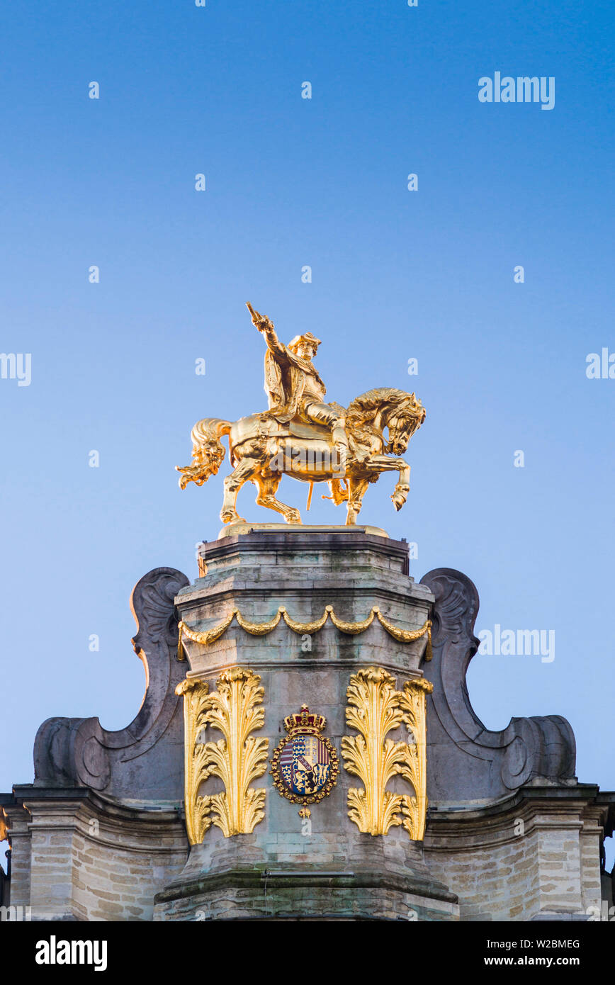 Belgien, Brüssel, Grand-Place, Gildenhalle detail Stockfoto