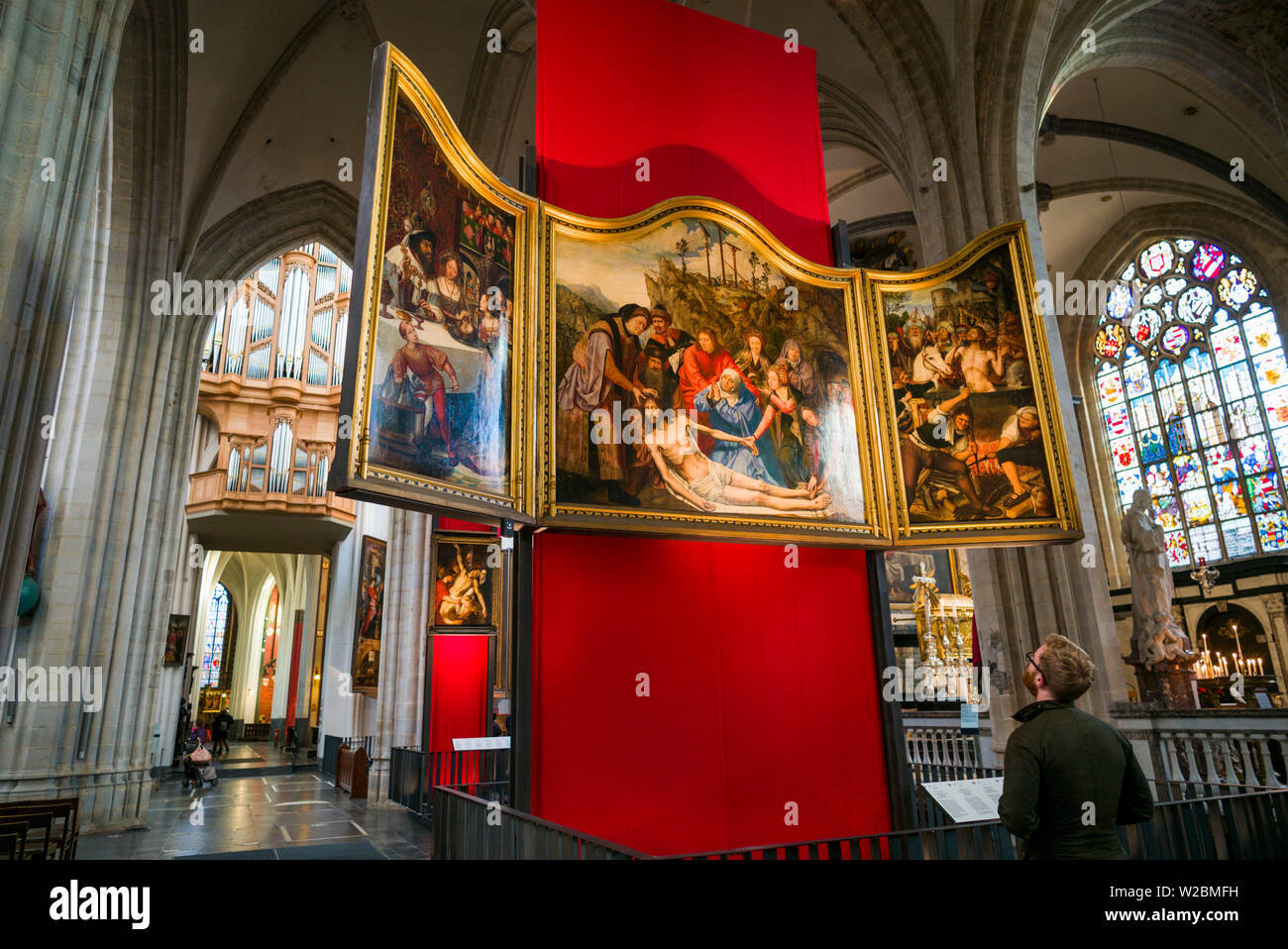 Belgien, Antwerpen, Onze-Lieve-Vrouwekathedraal Kathedrale, Wehklagen, Gemälde von Quinten Metsijs, 1511 Stockfoto