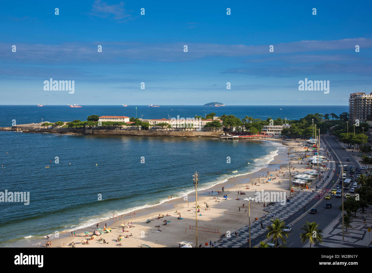 Strand der Copacabana, Rio De Janeiro, Brasilien Stockfoto
