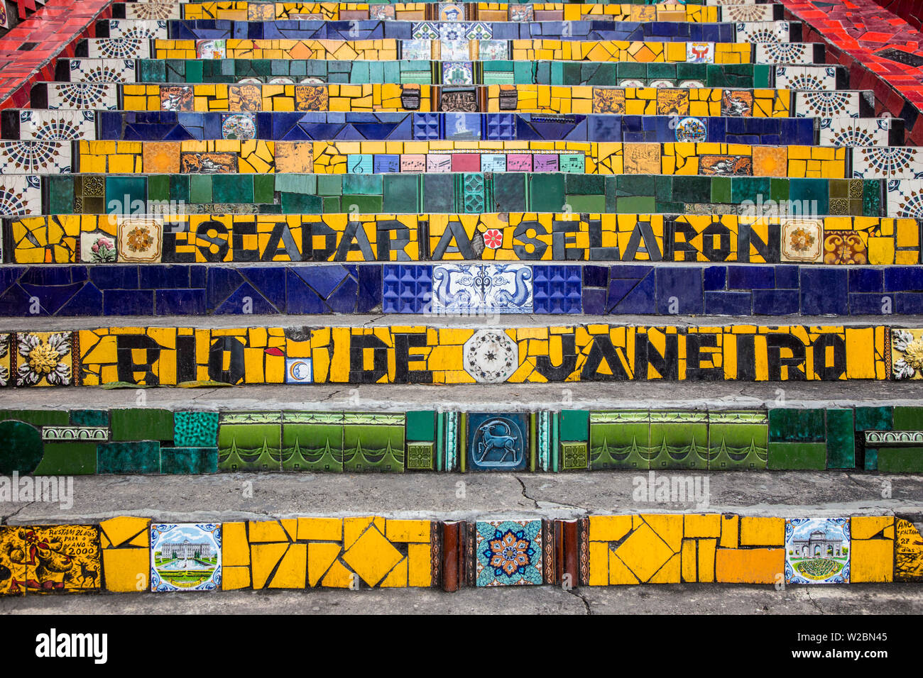 Selaron Escadaria, Lapa/Santa Teresa Bezirk, Rio de Janeiro, Brasilien Stockfoto