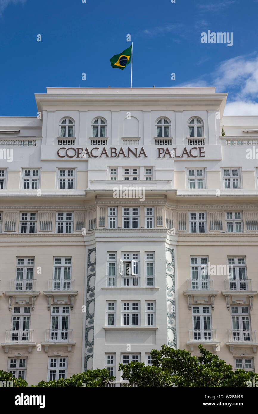Belmond Copacabana Palace Hotel, Strand von Copacabana, Rio de Janeiro, Brasilien Stockfoto