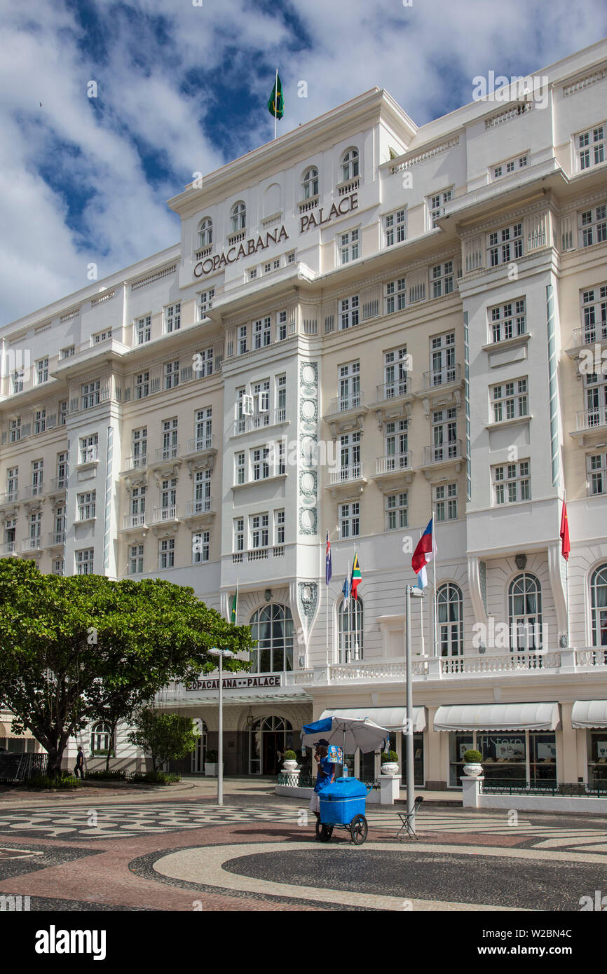 Belmond Copacabana Palace Hotel, Strand von Copacabana, Rio de Janeiro, Brasilien Stockfoto