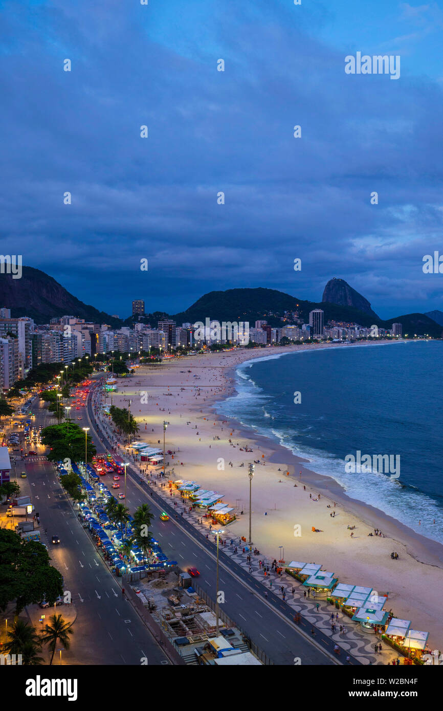 Strand der Copacabana, Rio De Janeiro, Brasilien Stockfoto