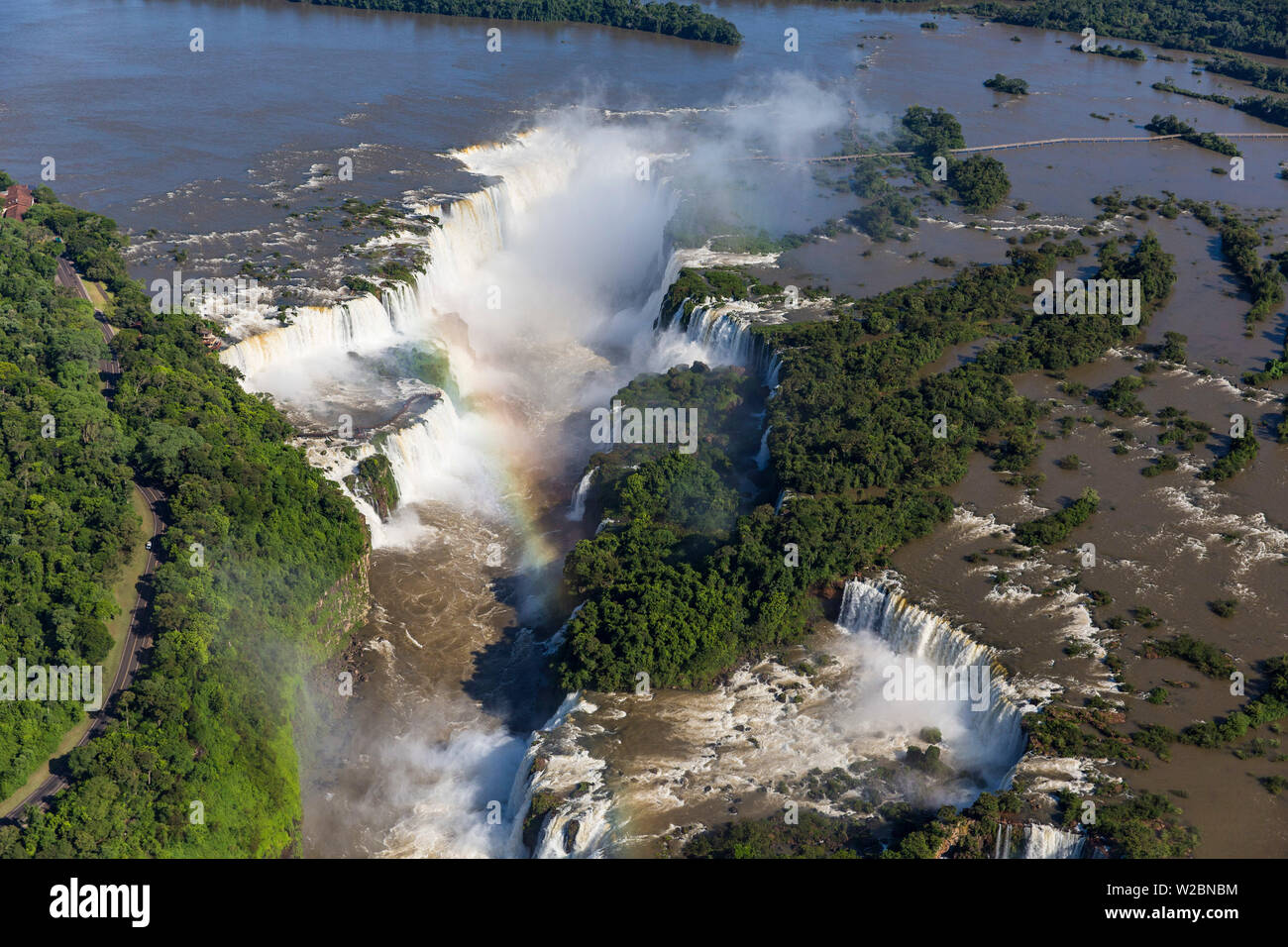 Luftaufnahme über Iguacu Falls, Iguacu (Iguazu) National Park, Brasilien Stockfoto