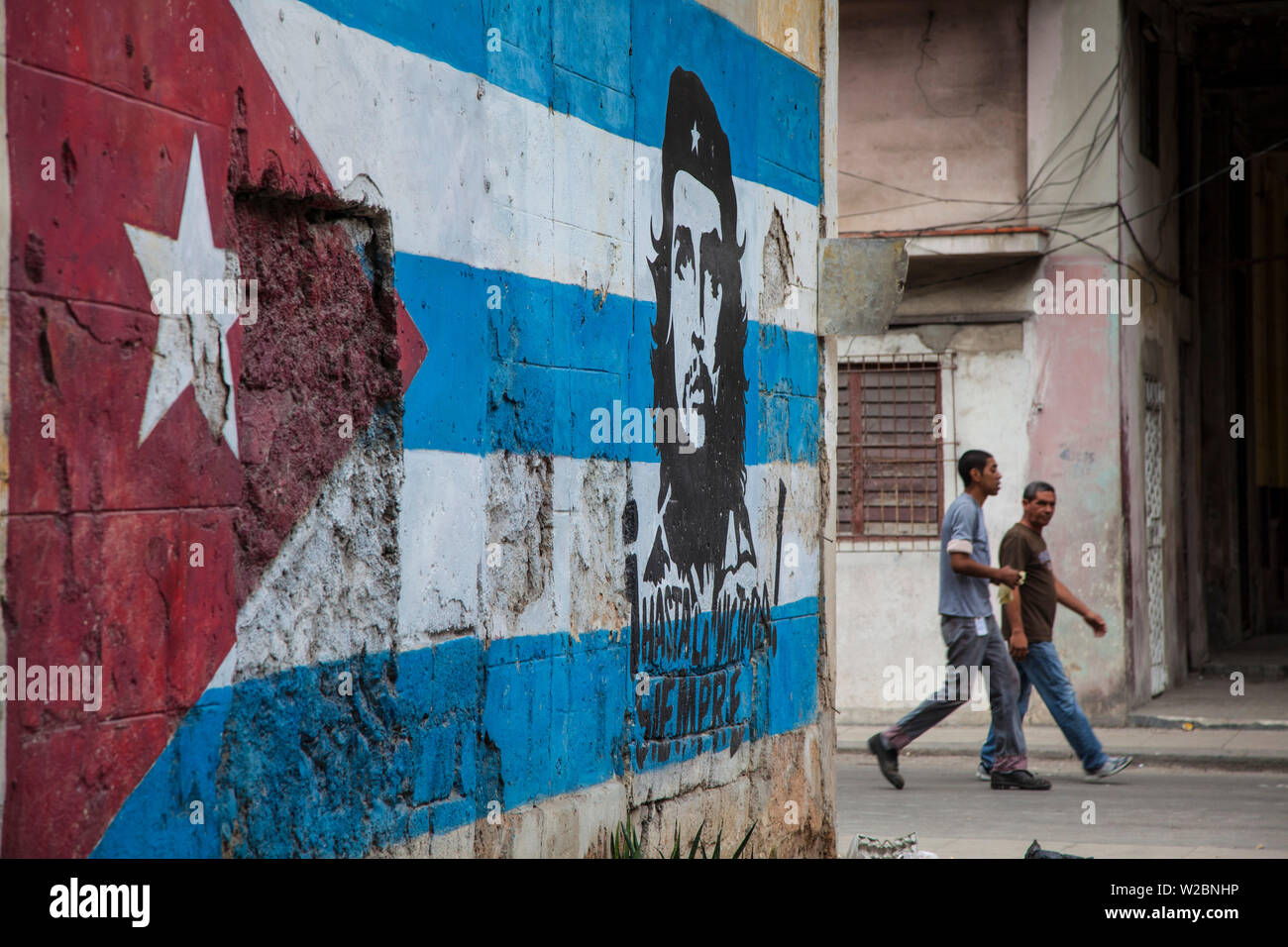 Kubanische Flagge Wandbild, Havanna, Kuba Stockfoto
