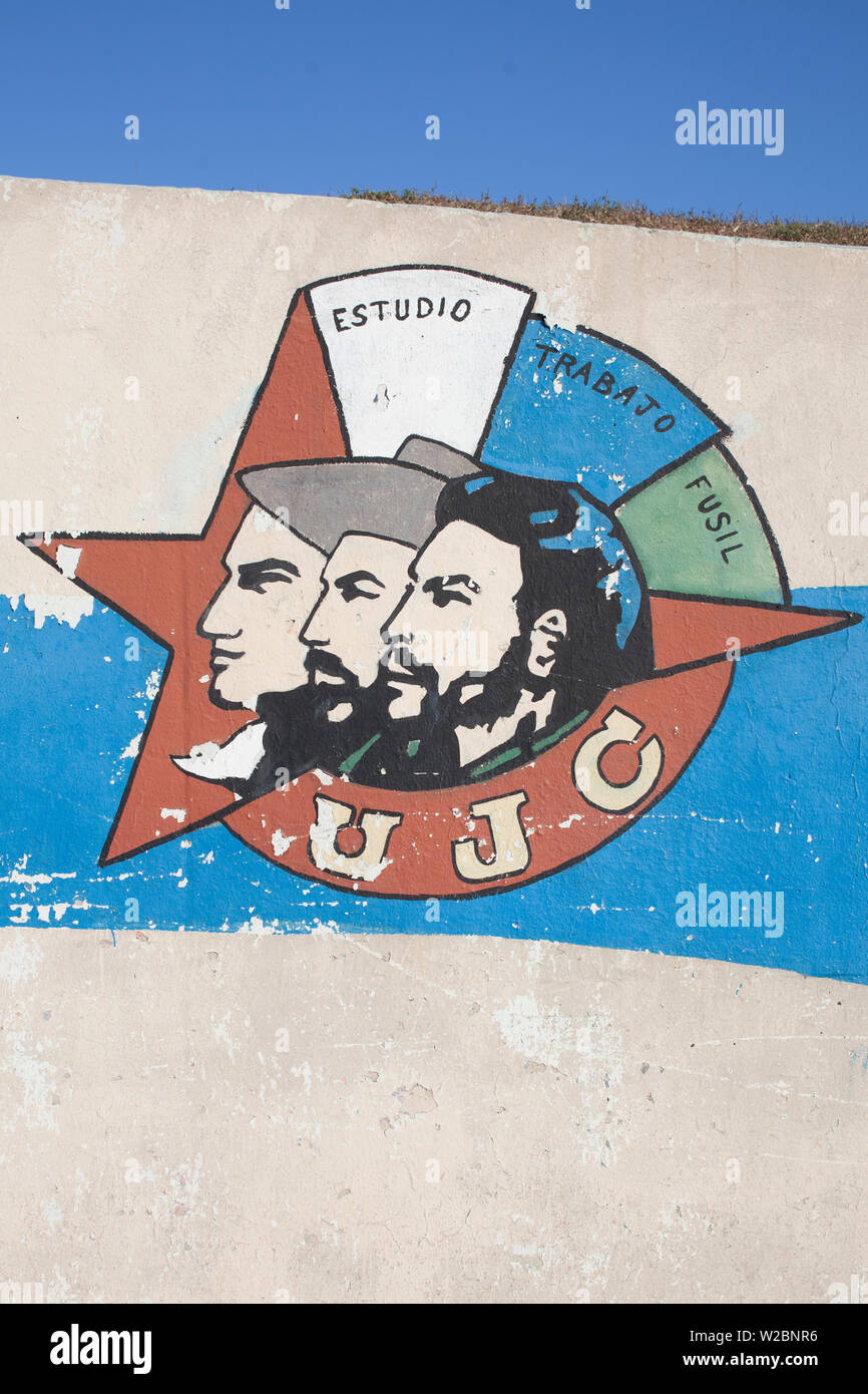 Revolutionäre Losung, Habana Vieja, Havanna, Kuba Stockfoto