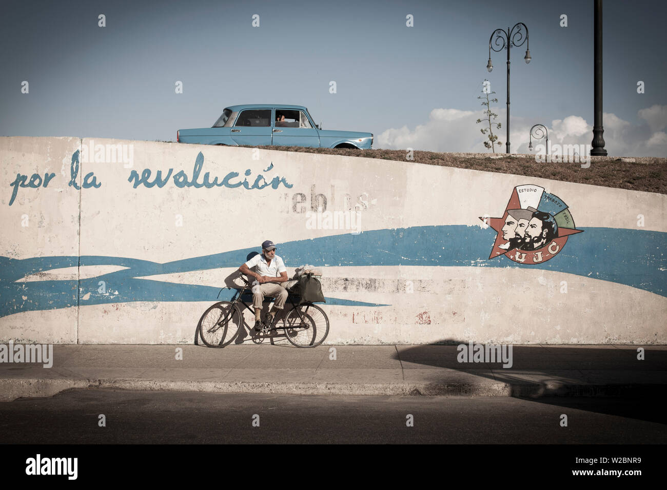 Revolutionäre Losung, Habana Vieja, Havanna, Kuba Stockfoto