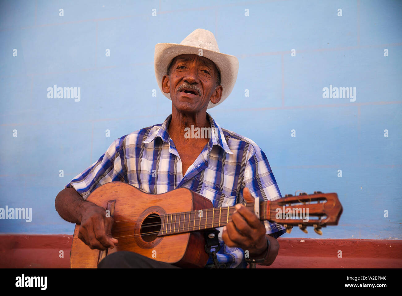 Kuba, Trinidad, Straßenmusiker im historischen Zentrum Stockfoto