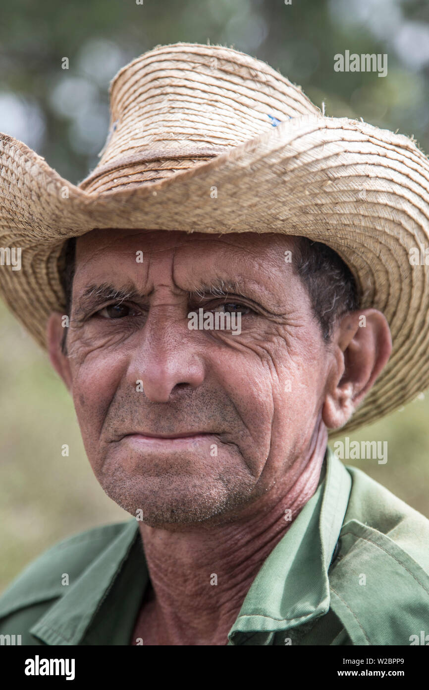 Porträt eines Mannes, Vinales, Provinz Pinar del Rio, Kuba Stockfoto