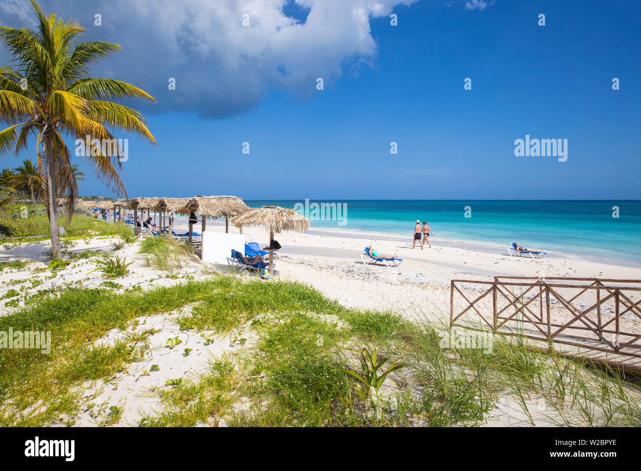 Kuba Ciego de Avila Provinz, Jardines del Rey, Cayo Coco, Las Coloradas Strand Stockfoto