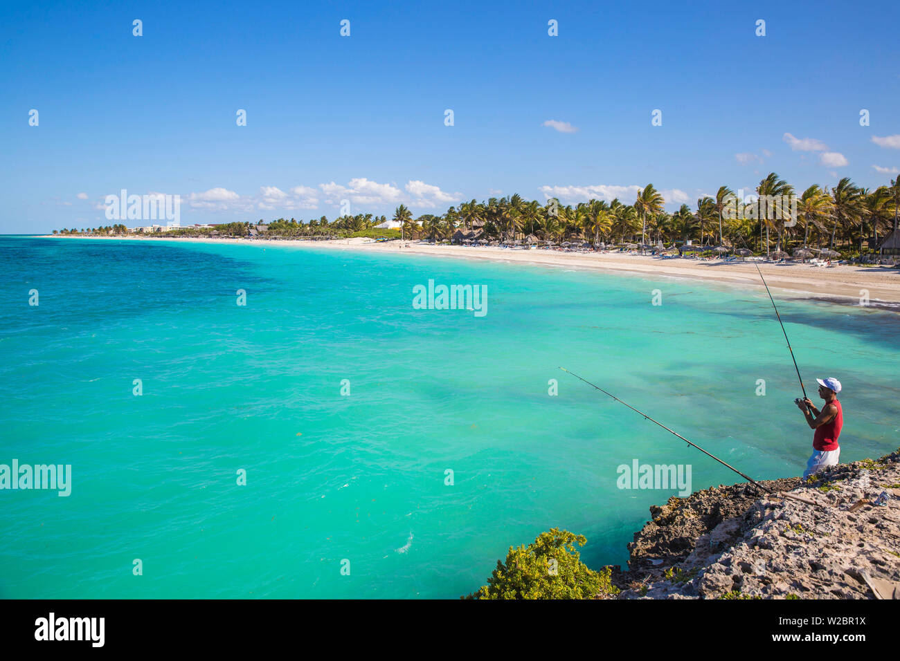 Kuba Ciego de Avila Provinz, Jardines del Rey, Cayo Coco, Las Coloradas Strand Stockfoto