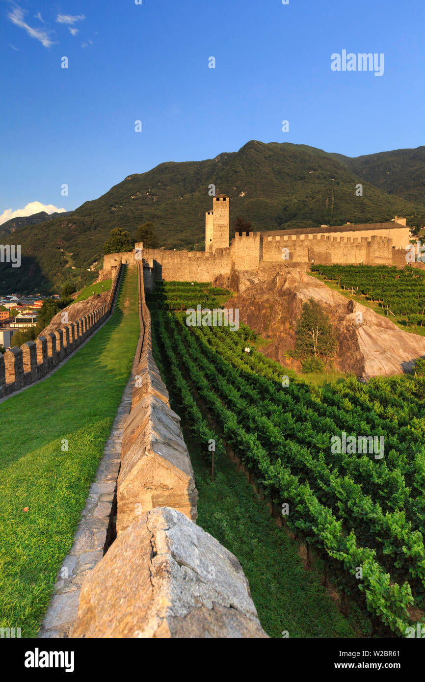 Schweiz, Tessin, Bellinzona Castelgrande Stockfoto