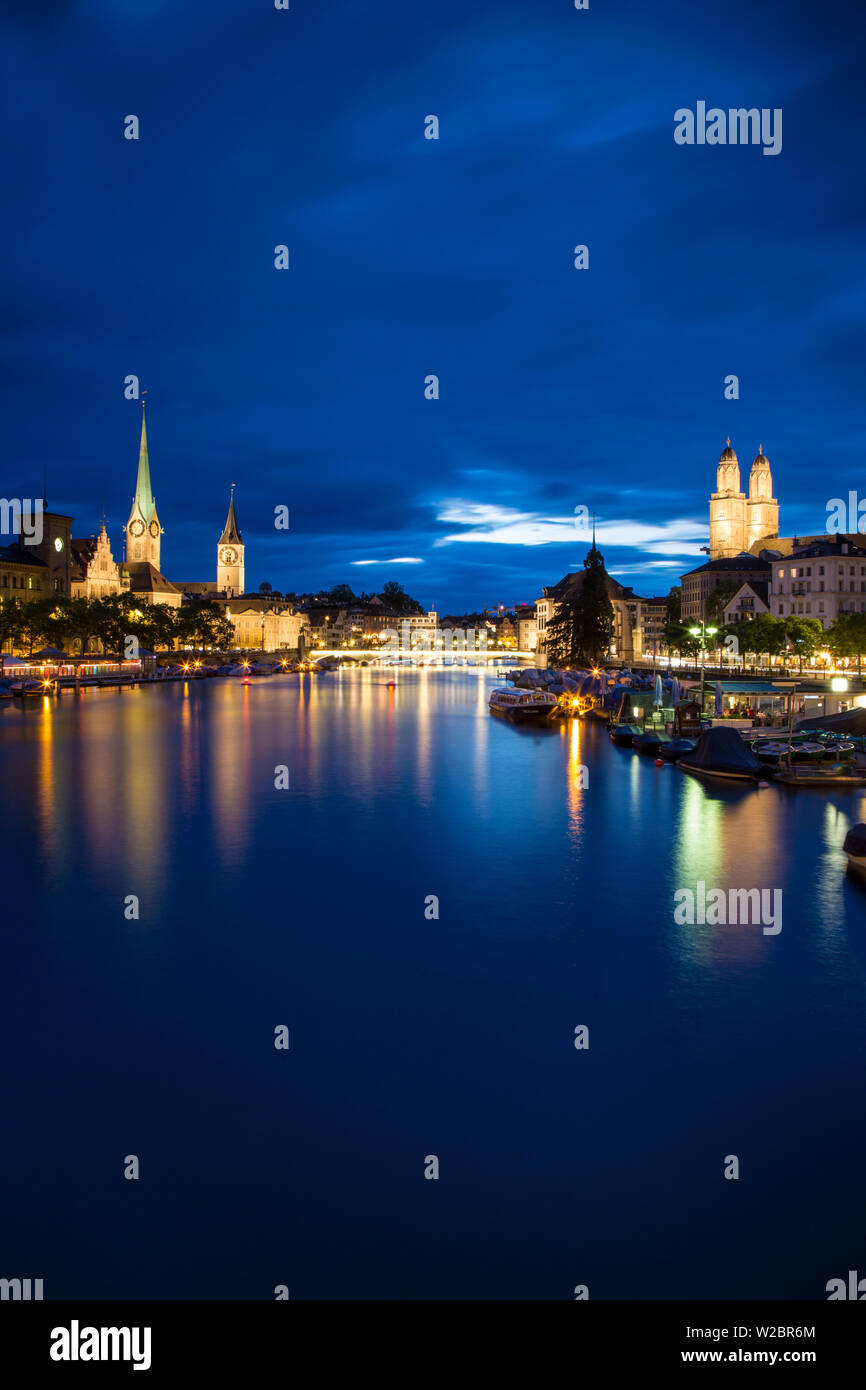 Limmat, Zürich, Schweiz Stockfoto