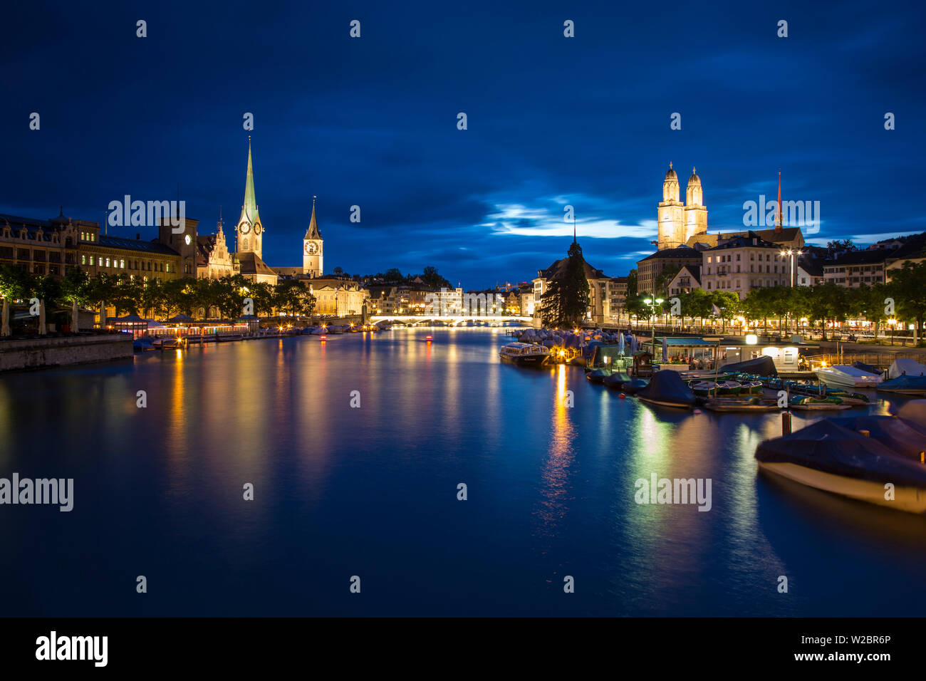 Limmat, Zürich, Schweiz Stockfoto