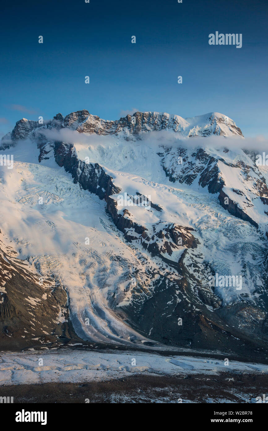 Monte Rosa Bereich & Gornergletscher, Zermatt, Wallis, Schweiz Stockfoto