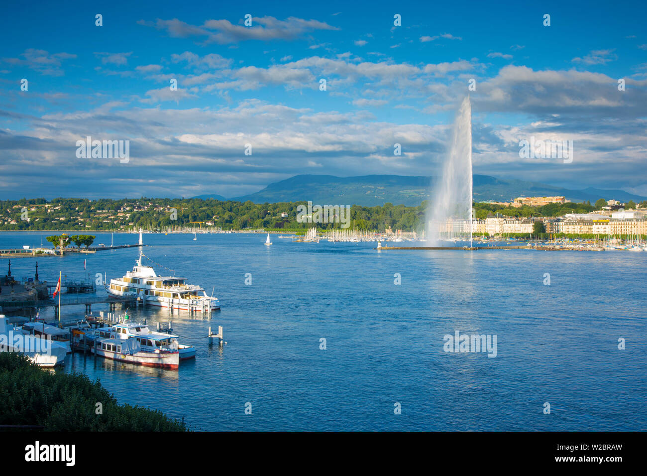 Jet d'Eau auf dem Genfer See, Genf, Schweiz Stockfoto