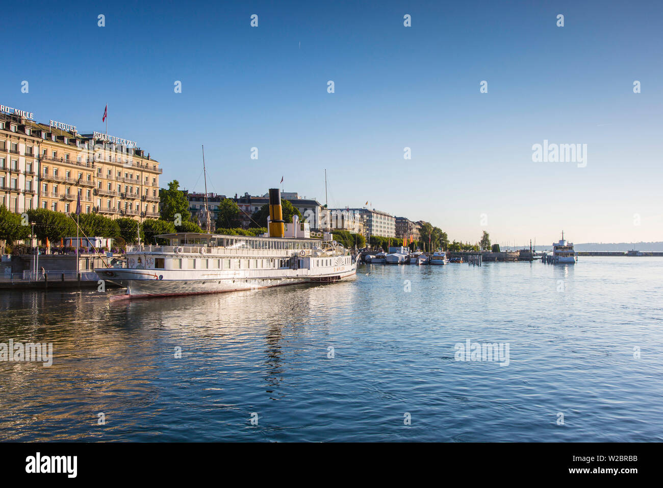 Quai de Mont Blanc, Genfersee, Genf, Schweiz Stockfoto
