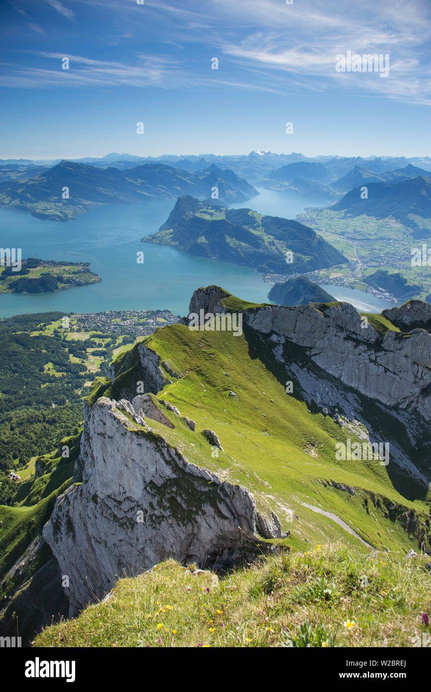 See Luzurn vom Pilatus, Kanton Luzern, Schweiz Stockfoto