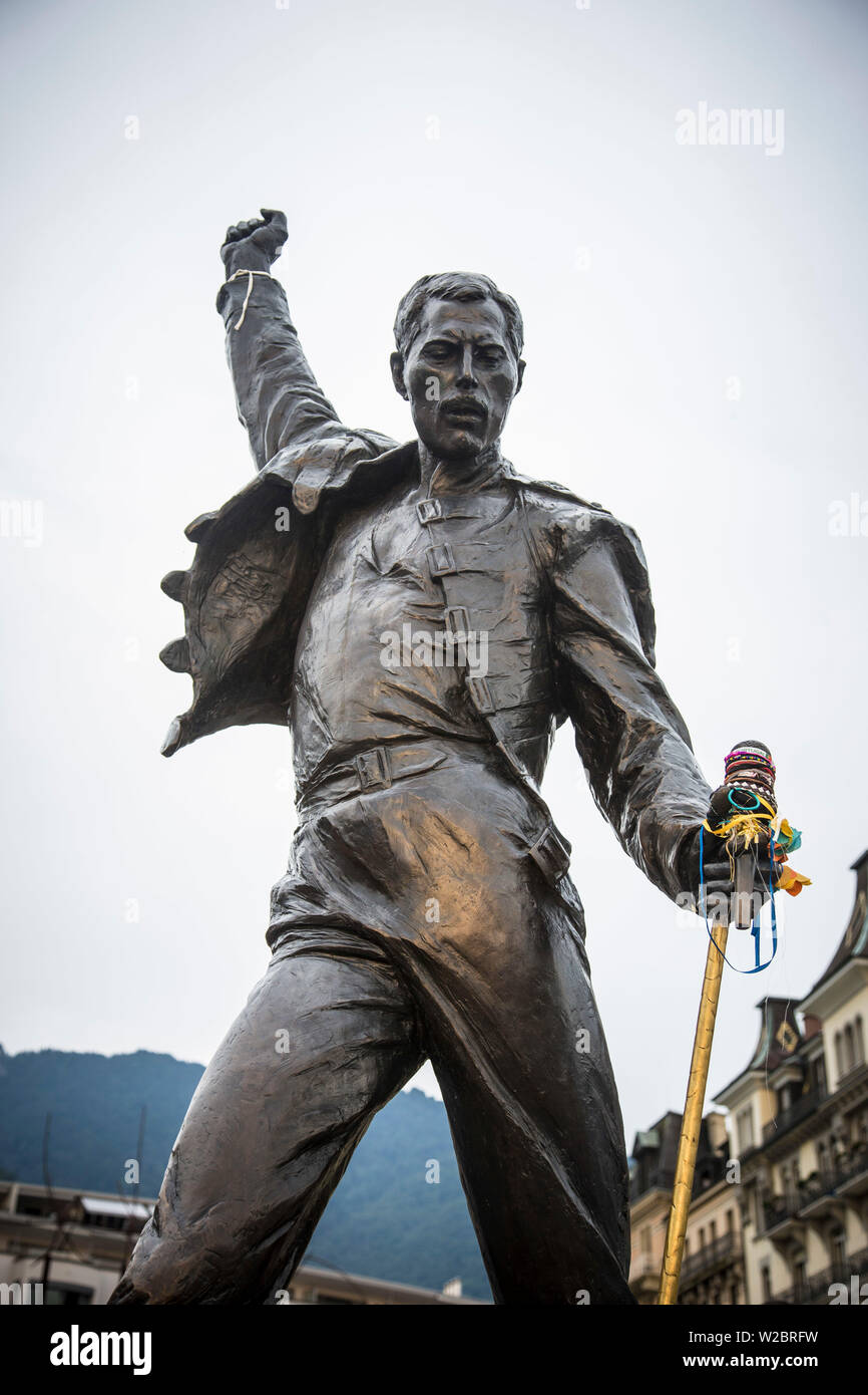 Freddy Mercury Statue, Montreux, See Genf, Waadt, Schweiz Stockfoto