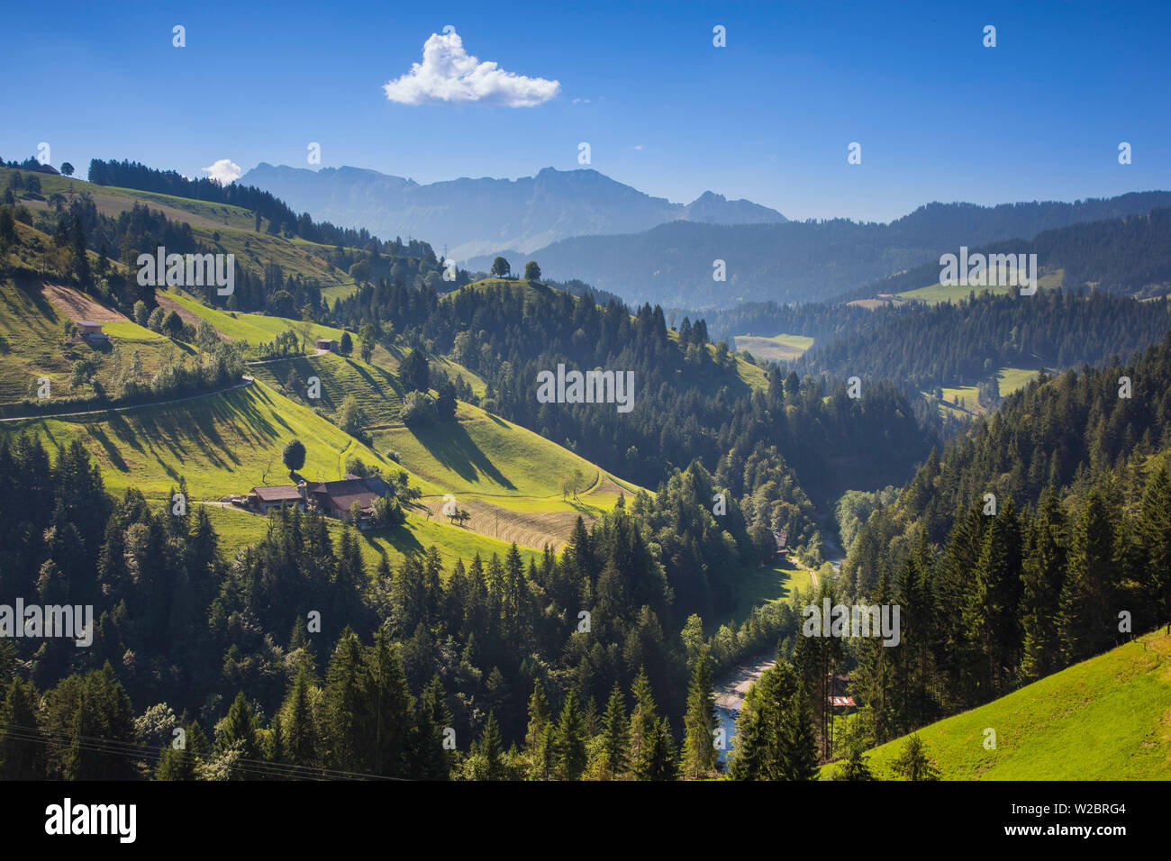 Mmental EEmme River Valley, Berner Oberland, Schweiz Stockfoto