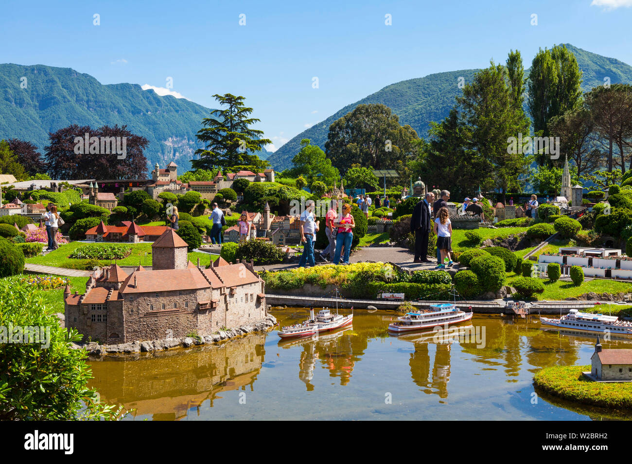 Swissminiatur, Miniatur Schweiz Modell Theme Park, Melide, Lago di Lugano,  Lugano, Kanton Tessin, Schweiz Stockfotografie - Alamy