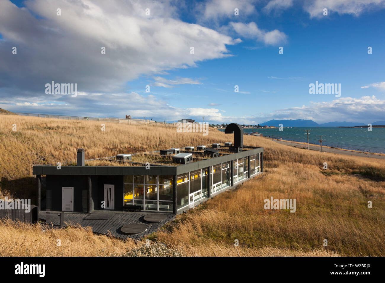 Chile, Region Magallanes, Puerto Natales, Hotel Remota Stockfoto