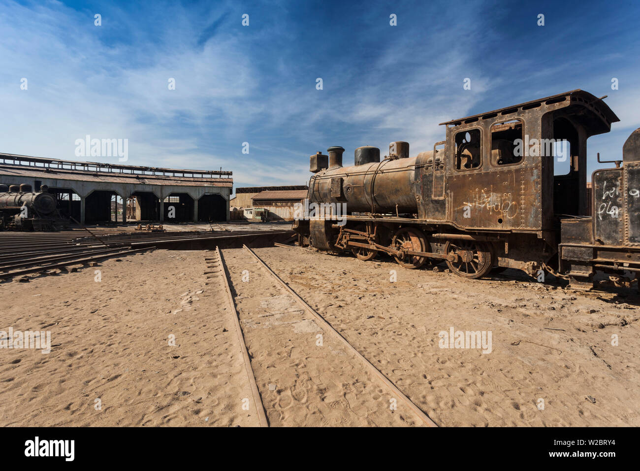 Chile, Baquedano, Bahnhof und museum Stockfoto