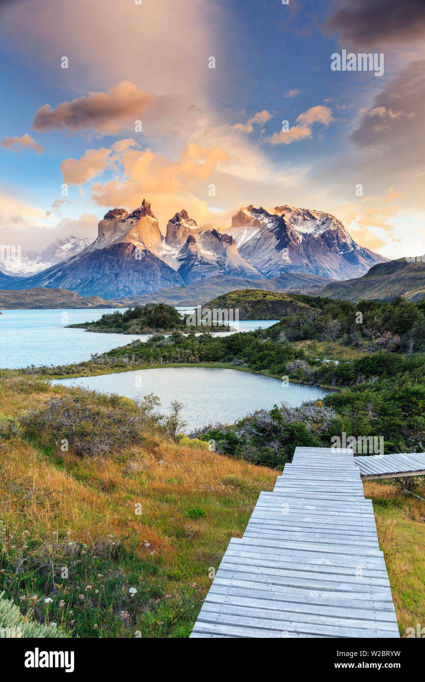 Chile, Patagonien, Torres del Paine Nationalpark (UNESCO-Welterbe), See Pehoe Stockfoto