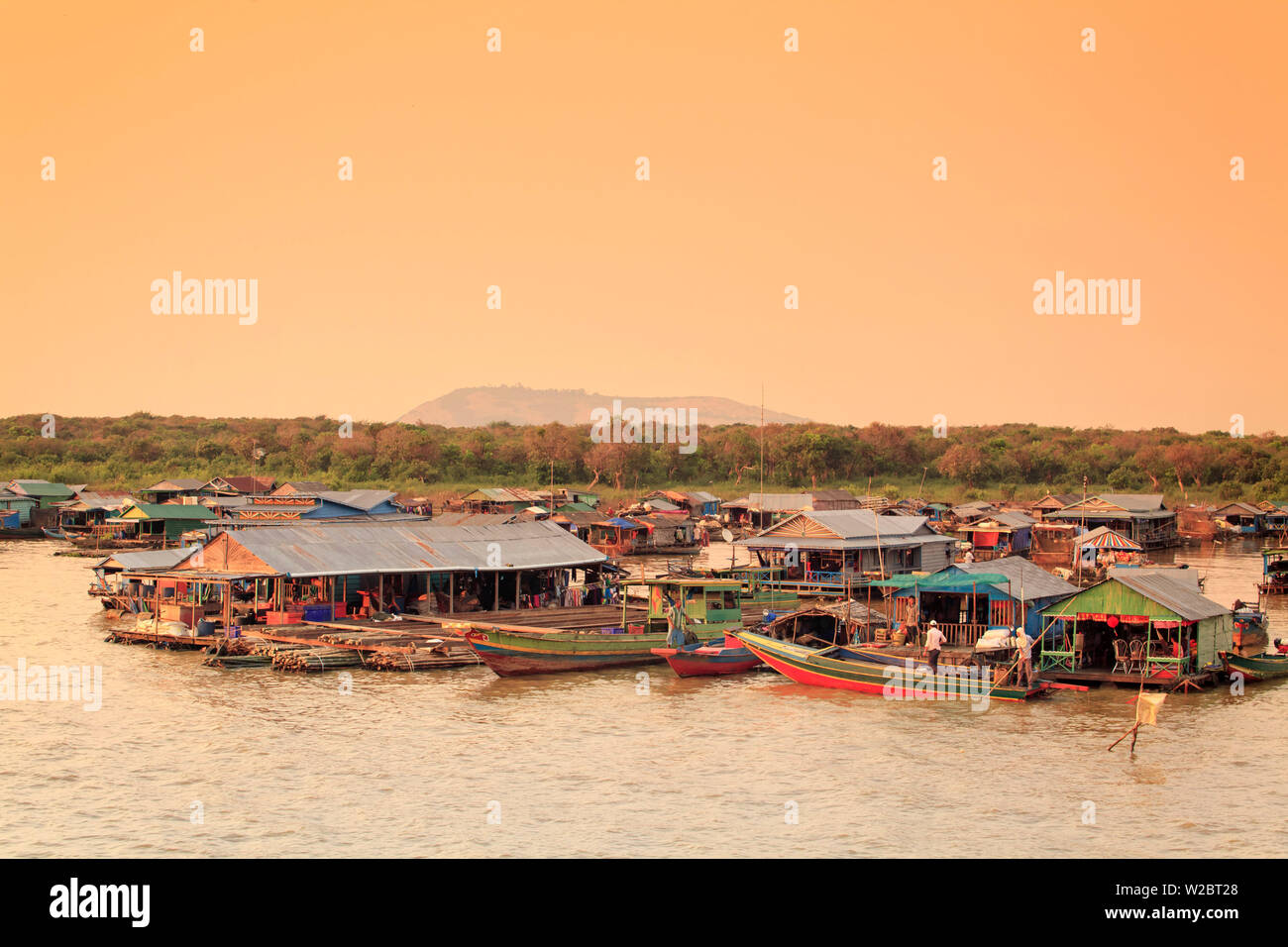 Kambodscha, Tonle Sap See, Chong Kneas schwimmender Dörfer Stockfoto