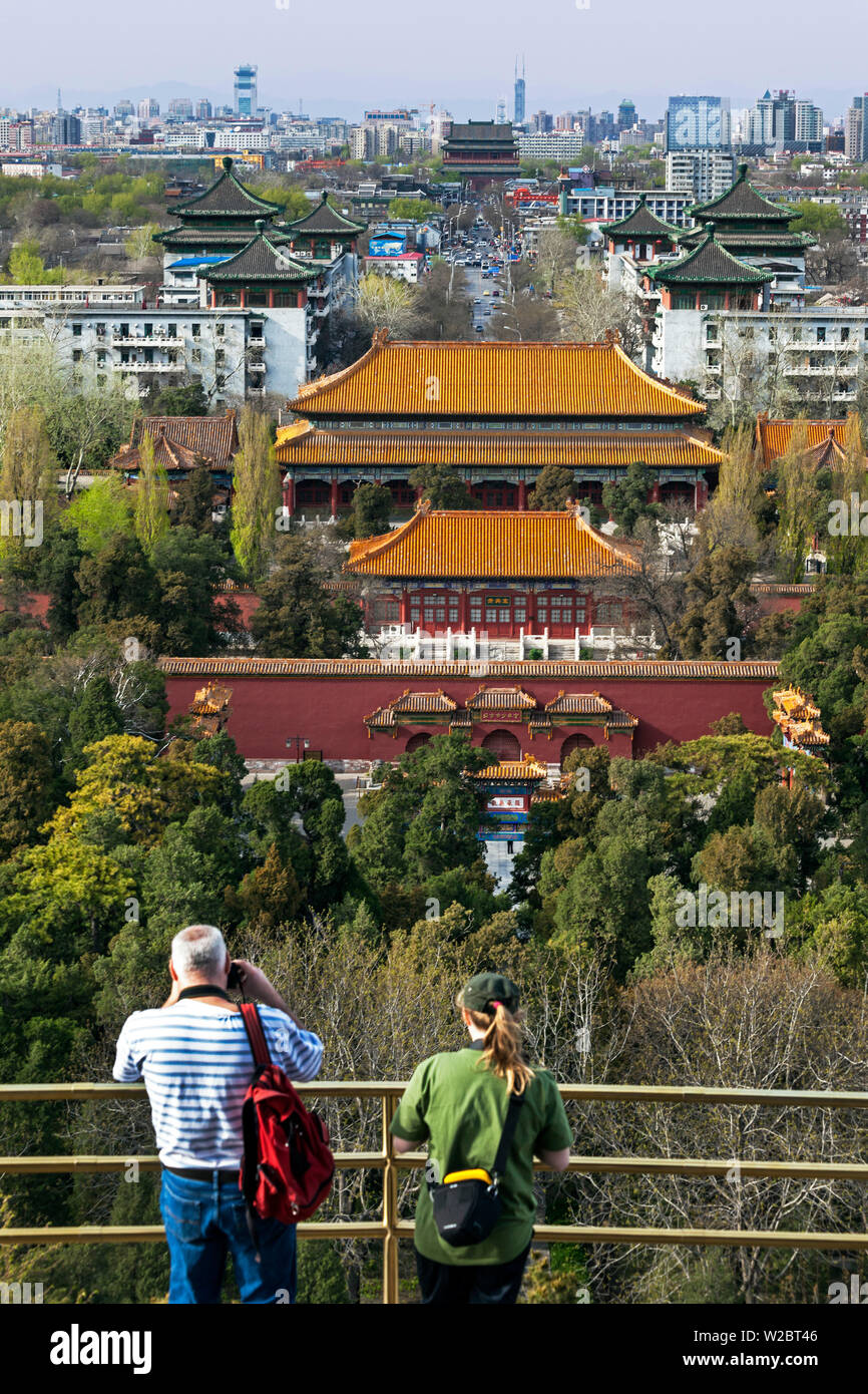 China, Peking, die Verbotene Stadt in Peking Blick nach Süden vom Aussichtspunkt der Jingshan Park genommen Stockfoto