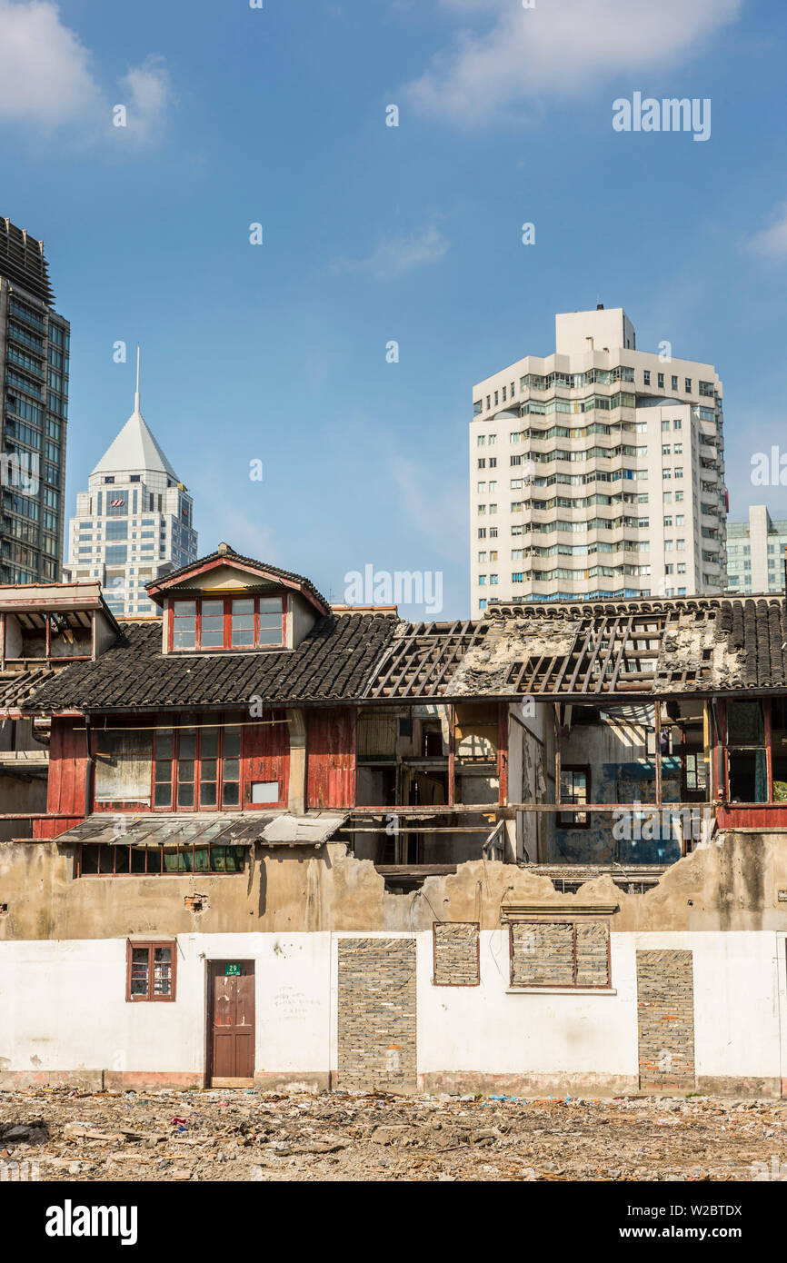 Das alte Shanghai für neue Entwicklung, Shanghai, China gelöscht Stockfoto