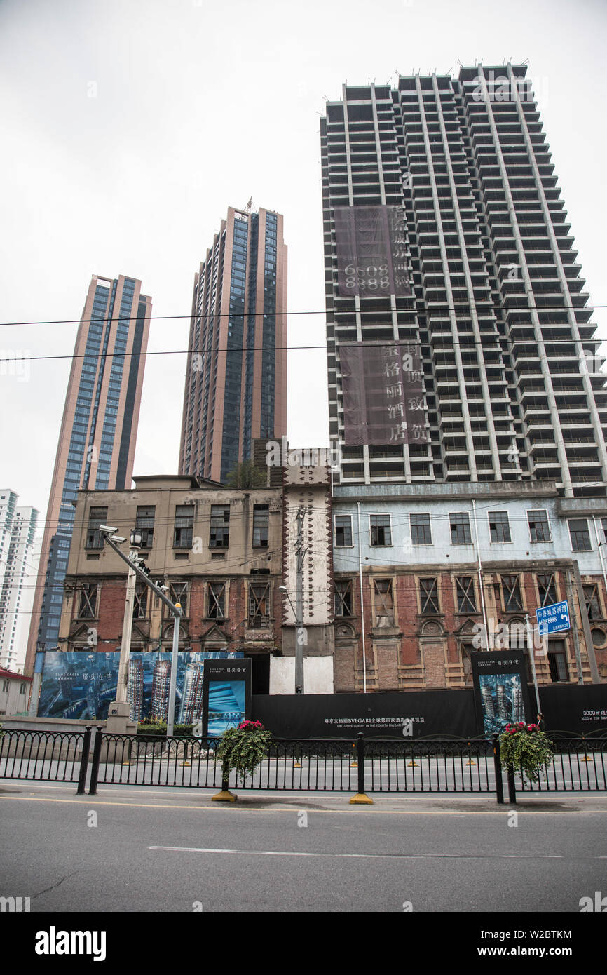 Apartments im Zentrum von Shanghai, China gebaut werden Stockfoto