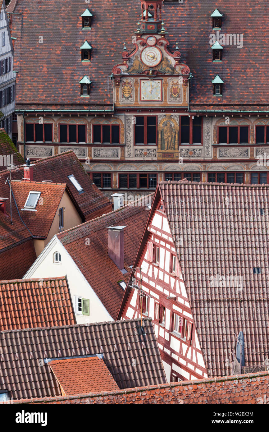 Deutschland, Baden-Wurttemburg, Tübingen, erhöhten Blick auf die Stadt Stockfoto