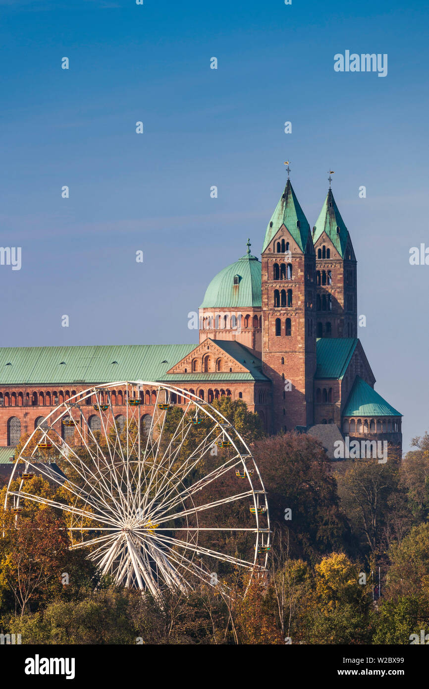 Deutschland, Rheinland-Pfalz, Speyer, Dom, Erhöhte Ansicht Stockfoto