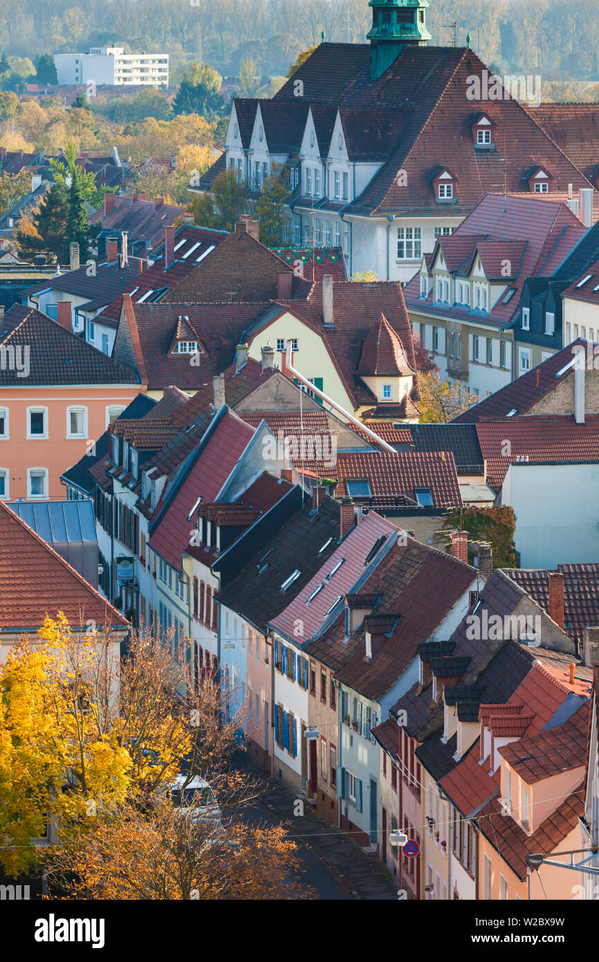 Deutschland, Rheinland-Pfalz, Speyer, erhöhten Blick auf die Stadt Stockfoto