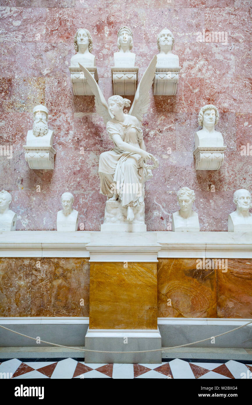 Die reich verzierten Innenraum von Valhalla Hall of Fame", Walhalla, Oberpfalz, Bayern, Deutschland Stockfoto