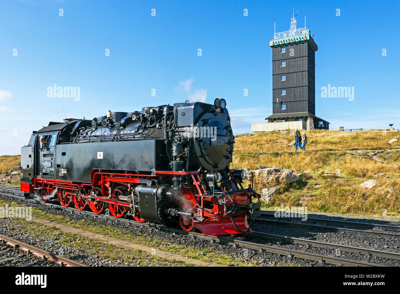 Wetterstation auf dem Mt. Im Harz, Sachsen-Anhalt, Deutschland Brocken Stockfoto