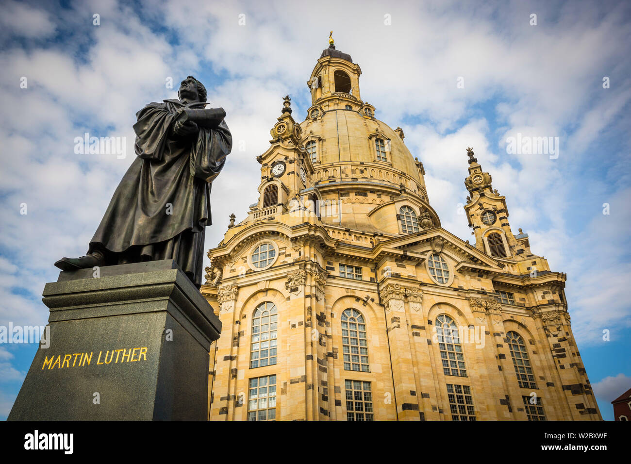 Frauenkirche Neumarkt, Dresden, Sachsen, Deutschland Stockfoto
